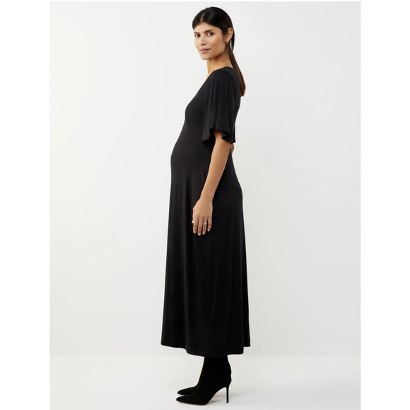 A Pea in the Pod Caftan Knit Maxi Maternity Dress M 8 10 Black - Picture 3 of 9